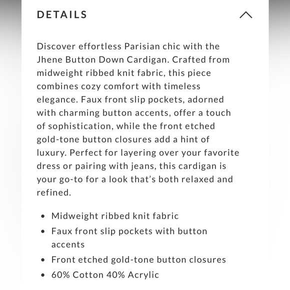 ⭐️Knit Gold Button Cardigan NWOT - Picture 8 of 12